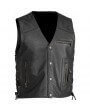 Gilet Biker Cut Cuir Homme Lacets