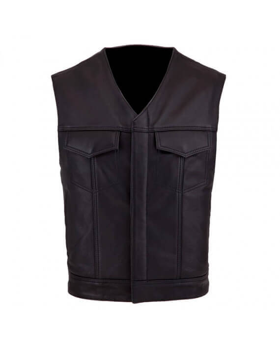 gilet cuir biker soa