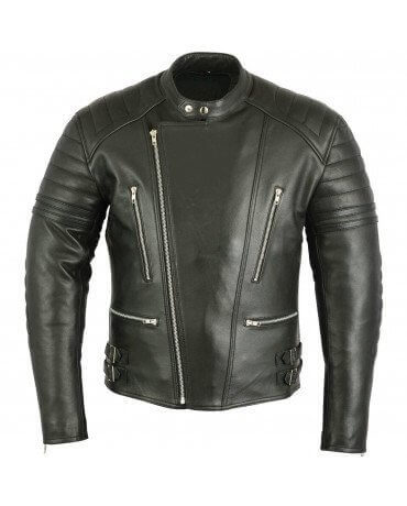 Blouson Moto Homme Cuir Noir Vintage Kulture