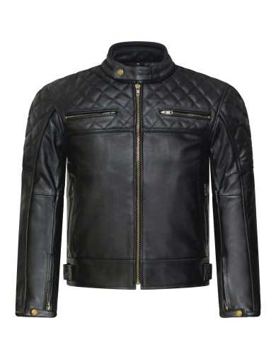 Blouson Moto Cuir Noir Zolki