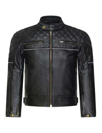 Blouson Moto Cuir Réfléchissant 3M