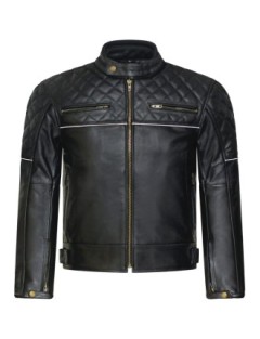 Blouson Moto Cuir Réfléchissant 3M