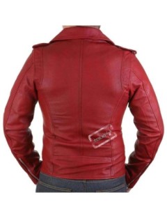 Blouson Perfecto Cuir Rouge Homme Zolki