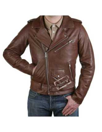Blouson Perfecto Cuir Cognac Homme Zolki