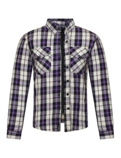 Chemise Flanelle Violette Kevlar Moto