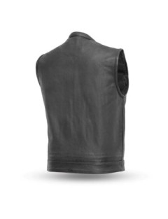 Dos du Gilet Cuir Biker Zolki Capuche Amovible